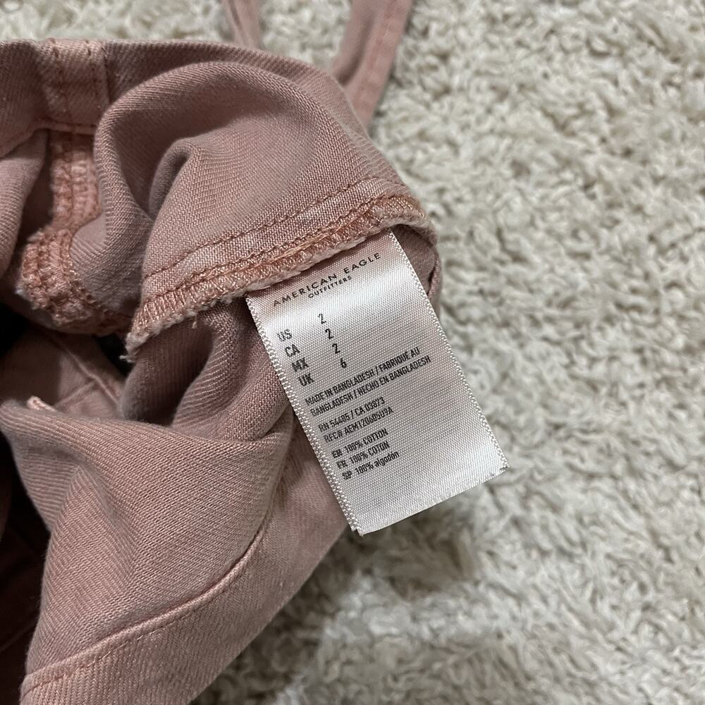 American Eagle Size 2 Pink Denim Button Front Cropped Tank Top - Picture 5 of 5